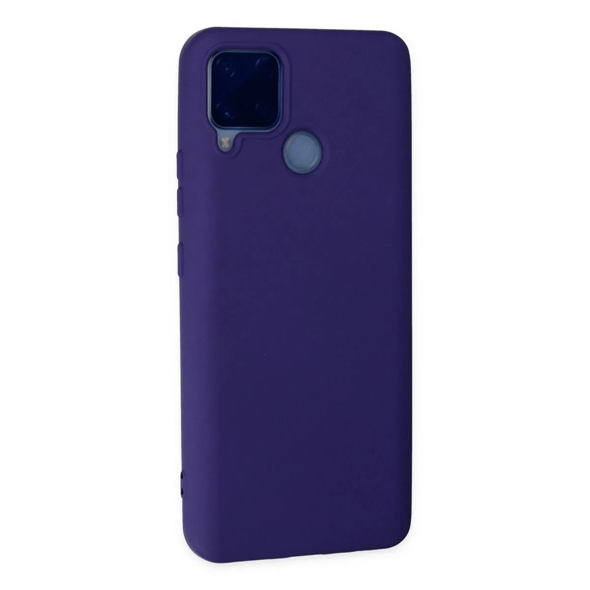 Realme C15 Kılıf Nano İçi Kadife Silikon - Mor görsel 3