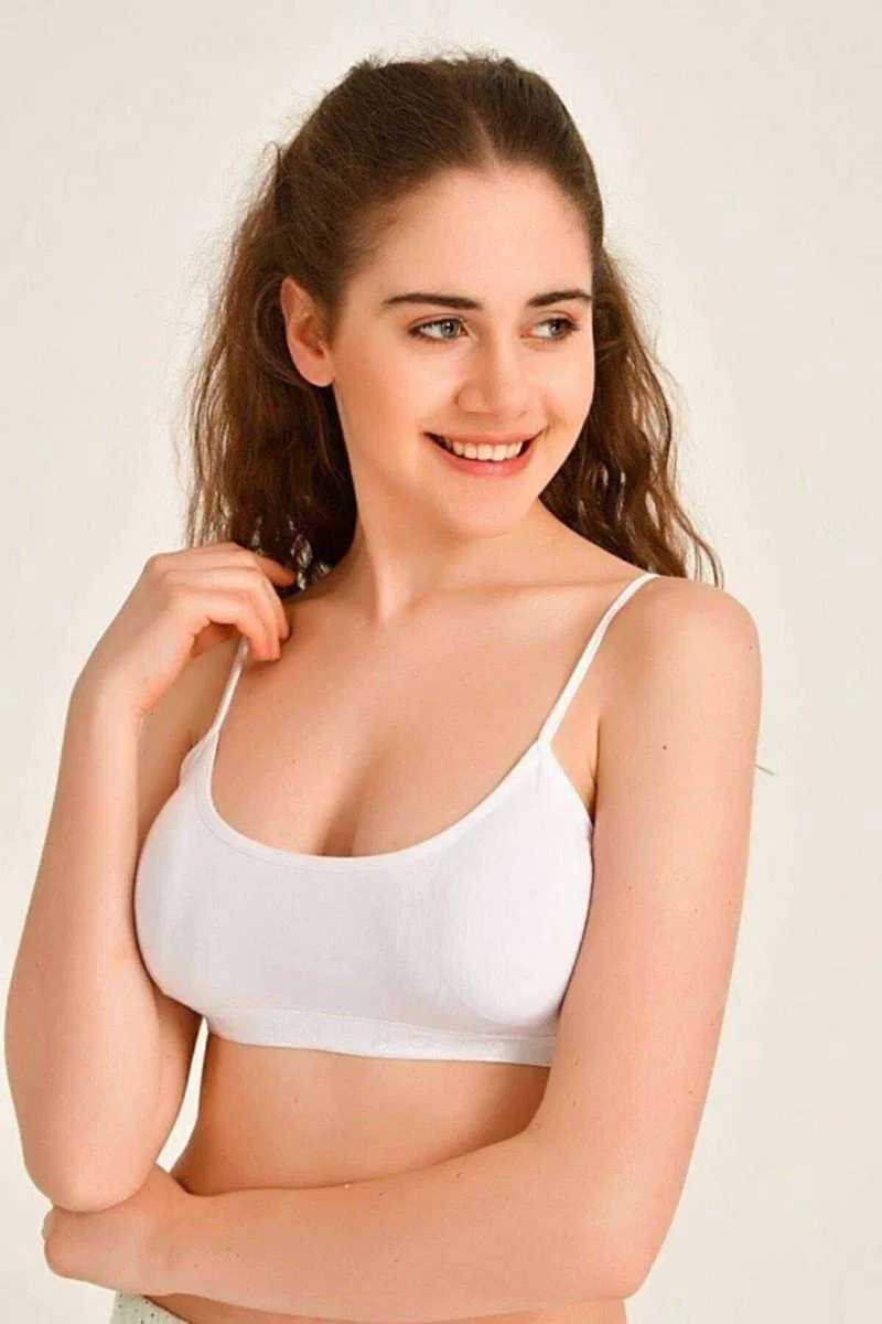 Pedli İp Askılı Beyaz ve Ten Rengi Büstiyer 2 adet görsel 2