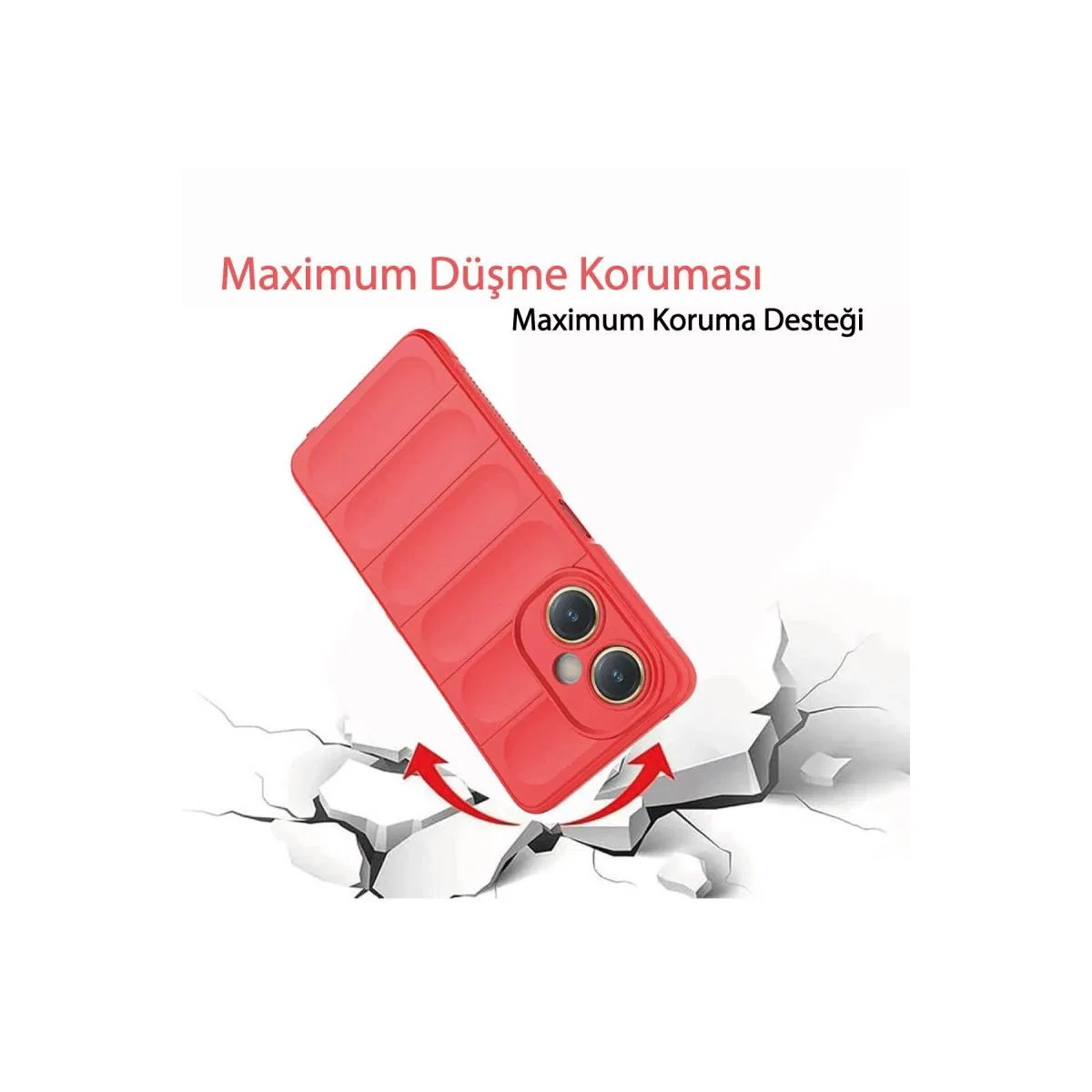 Vivo Y27 Kılıf Optimum Silikon - Kırmızı görsel 5