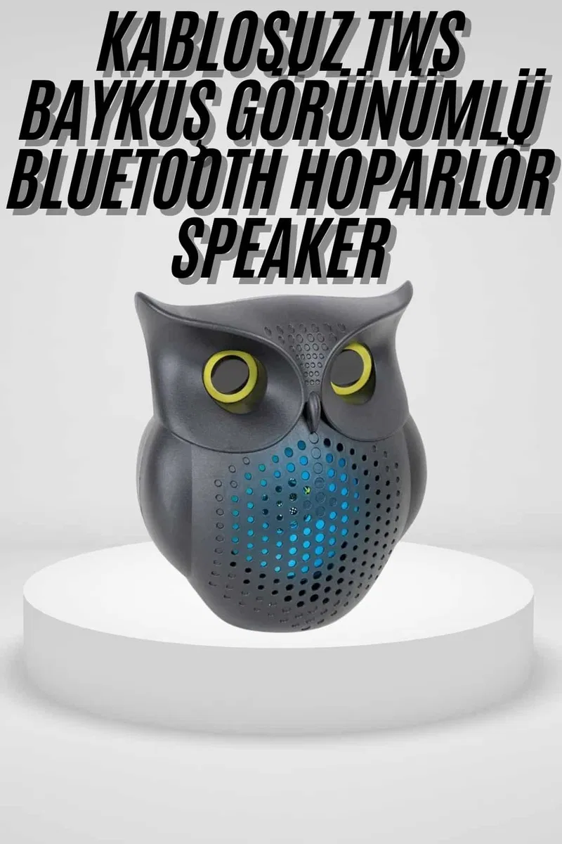 Siyah Bluetooth Hoporlör Baykuş Speaker Bluetooth 5. 0 Bağlantılı