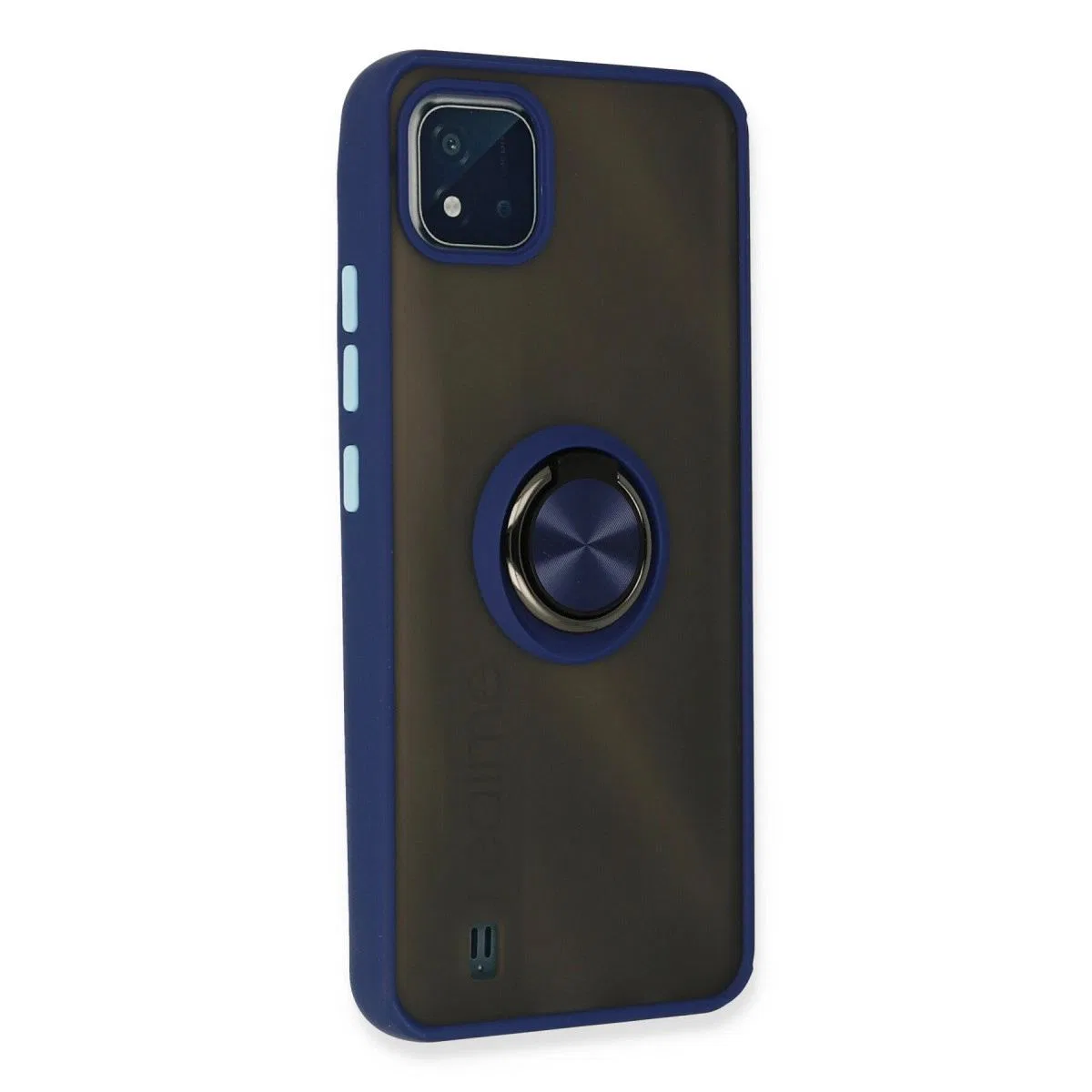 Realme C11 2021 Kılıf Montreal Yüzüklü Silikon Kapak - Lacivert görsel 3