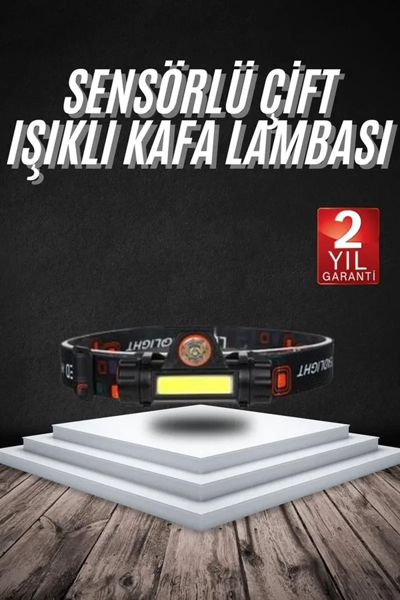 Kafa Lambası Çalışma Işığı Süper Parlak Mıknatıslı Lityum Lion Pilli görsel 2
