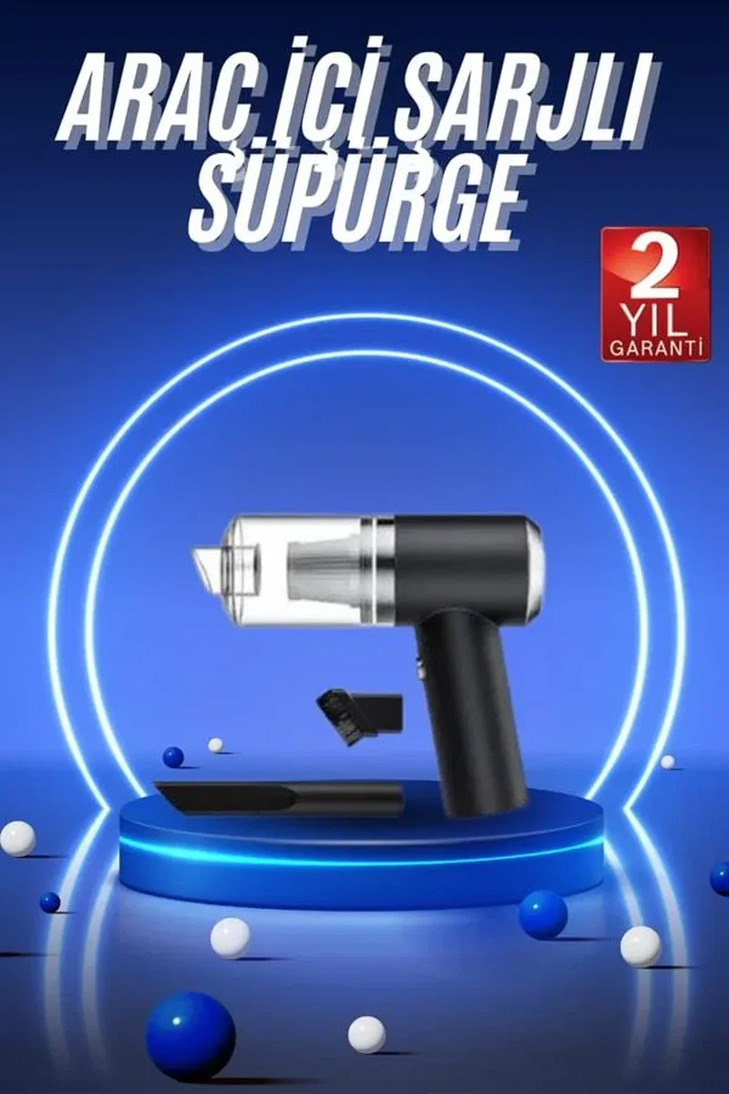 Vakumlu Süpürge Şarjlı Elektrikli Mini Taşınabilir Uzun Ömürlü Hazneli görsel 2