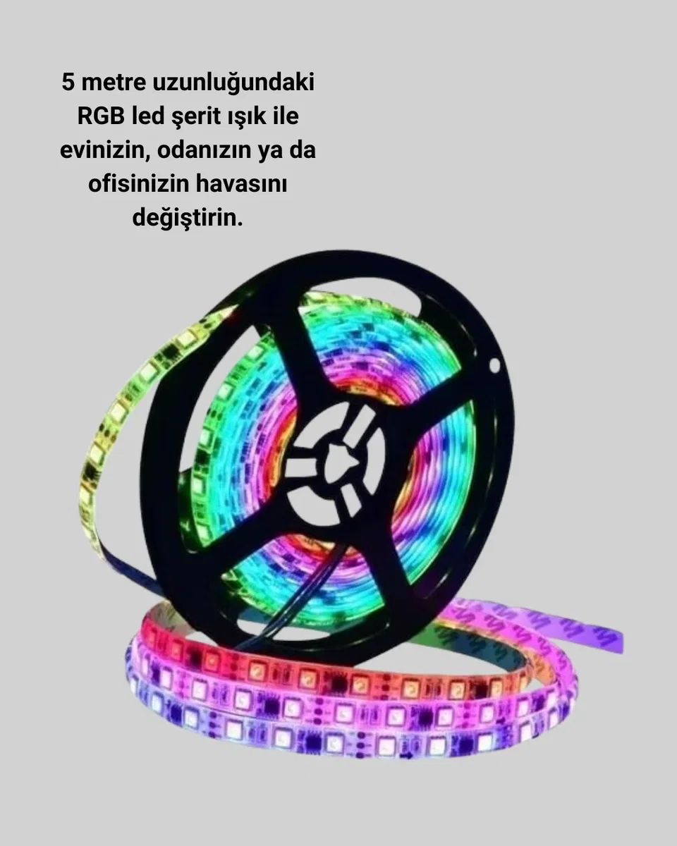Enerji Tasarruflu RGB Şerit LED 5 Metre görsel 3