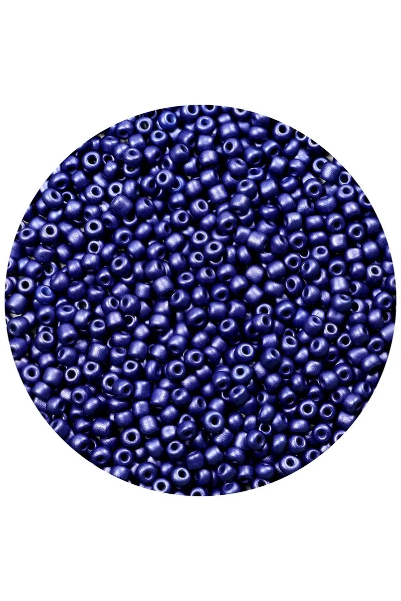 Lacivert Renk 4 mm Yaklaşık 660 adet / 60 gram Cam Boncuk Oya Yazma Bileklik ve Kolye görsel 3