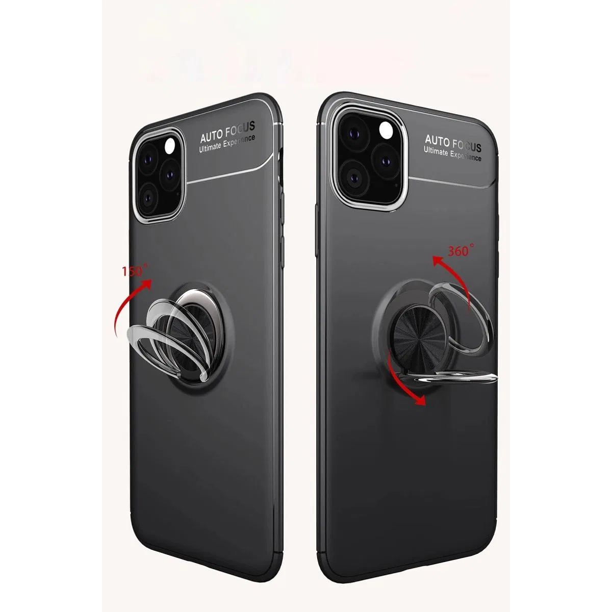 Apple İphone 11 Pro Max Kılıf Range Yüzüklü Silikon - Kırmızı görsel 2
