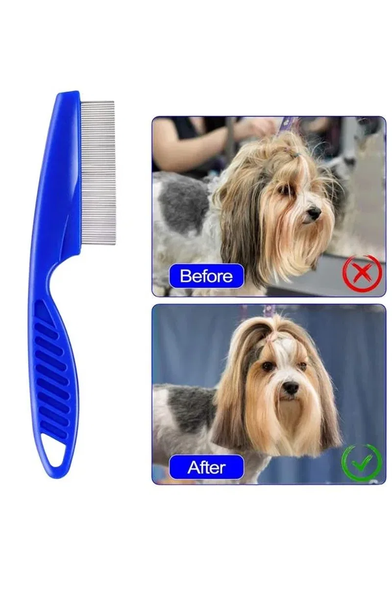 4'lü Bit Evcil Hayvan Tarak Seti Kedi Köpek Bit Tarak Seti Pire Tarağı görsel 5