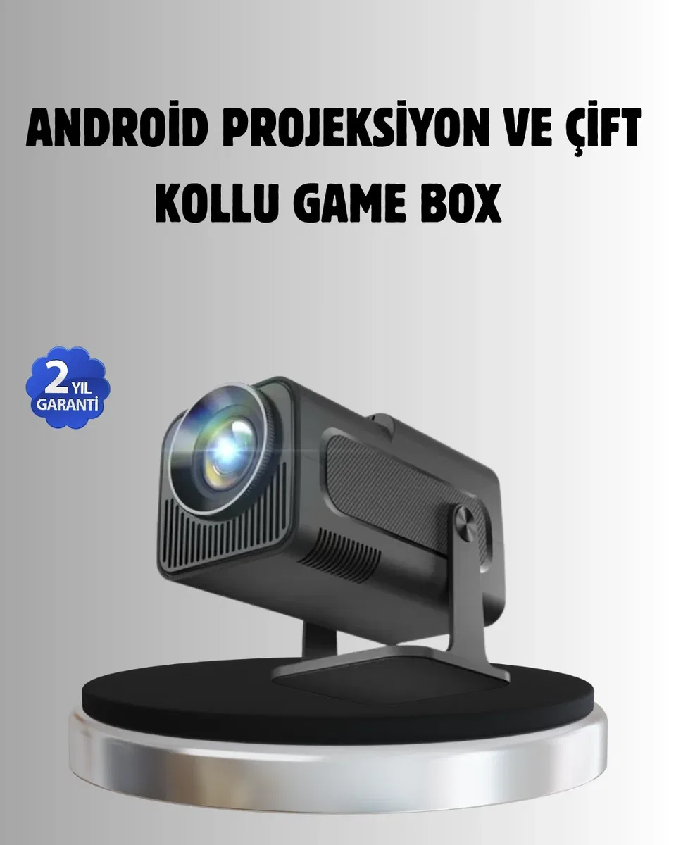 Android Projeksiyon Game Box – 1280x720p HD Çözünürlük, Bluetooth, HDMI ve USB Girişli