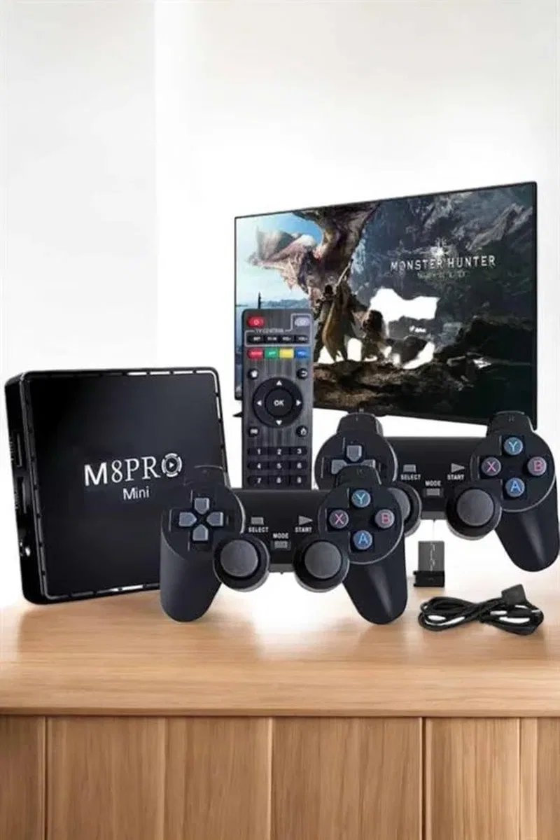 TV Game Box Netflix Youtube 1000 Oyunlu Android Oyun Konsolu Kumandalı görsel 3
