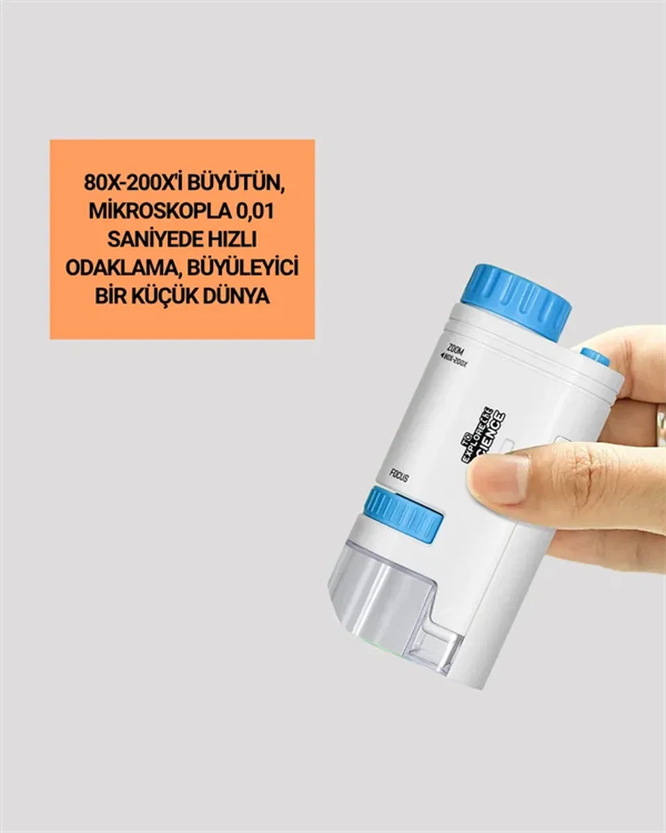 ABS Gövdeli Öğrenci ve Hobi Mikroskobu – Mavi Renk Yeni Nesil görsel 2