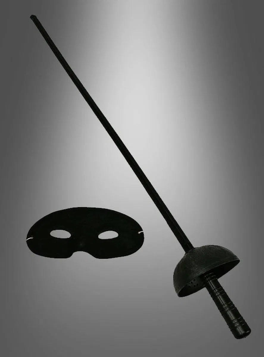 Zorro Kostüm Plastik Aksesuar Seti – Maske Ve Kılıç (67 Cm) görsel 3