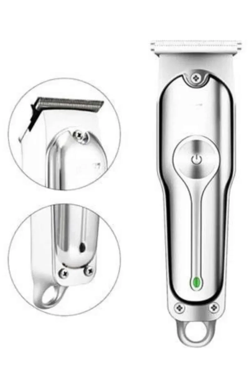 Paslanmaz Çelik Bıçaklı Kablosuz Şarjlı Dijital Göstergeli Tıraş Makinesi görsel 2
