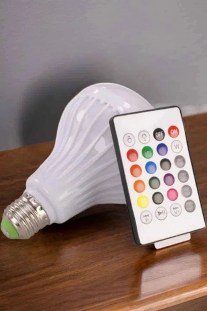 Kablosuz Bluetooth Hoparlör Led Lamba görsel 2
