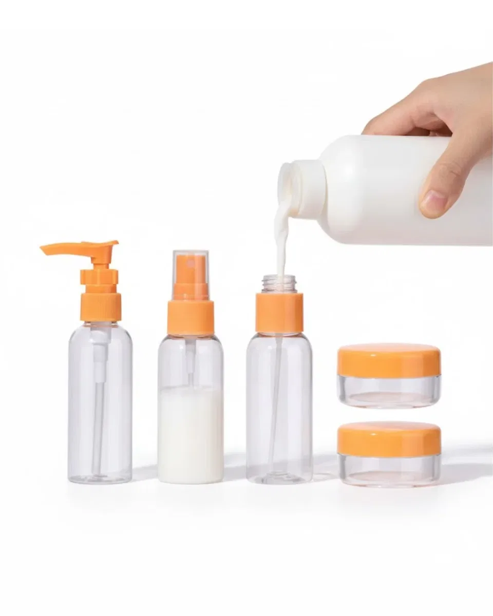 Seyahat İçin 5’li Şeffaf Kozmetik Kap Seti 30 ml görsel 3