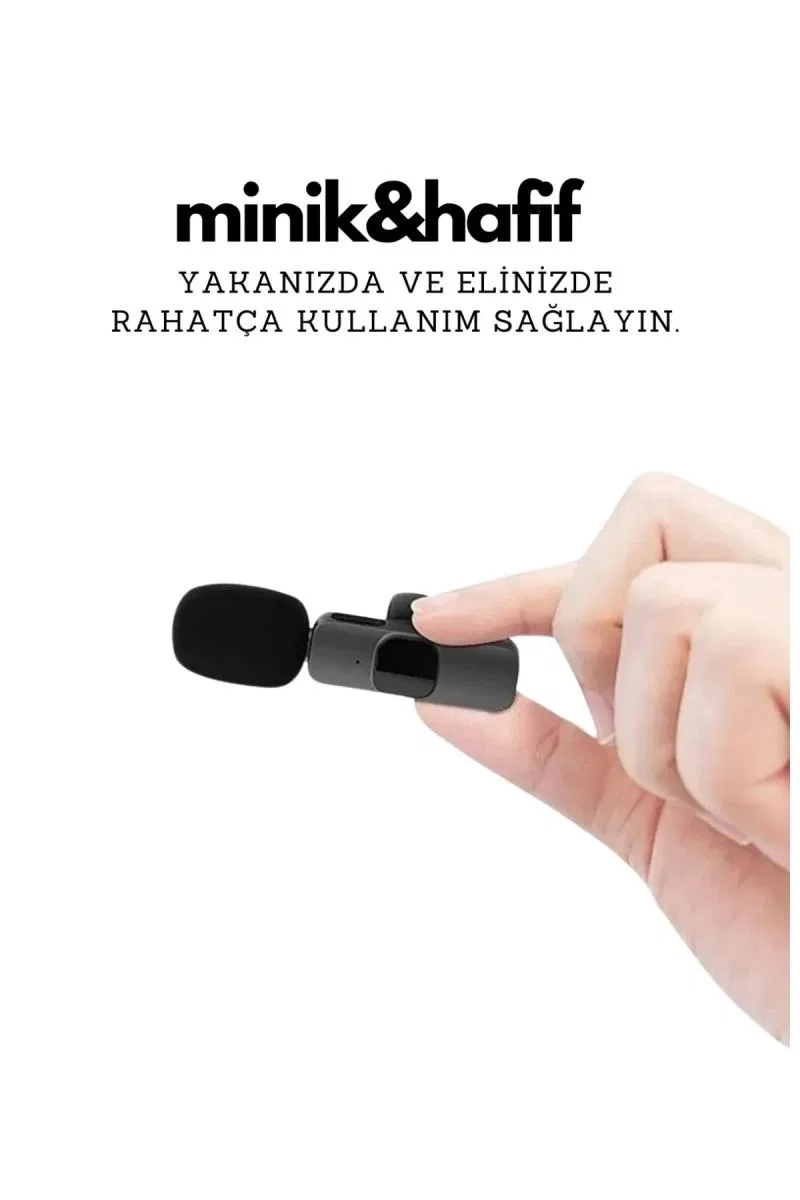 Type-c Çiftli Kablosuz Yaka Mikrofon Seti Telefon Vlog Canlı Yayın Tiktok Youtube Uyumlu görsel 2