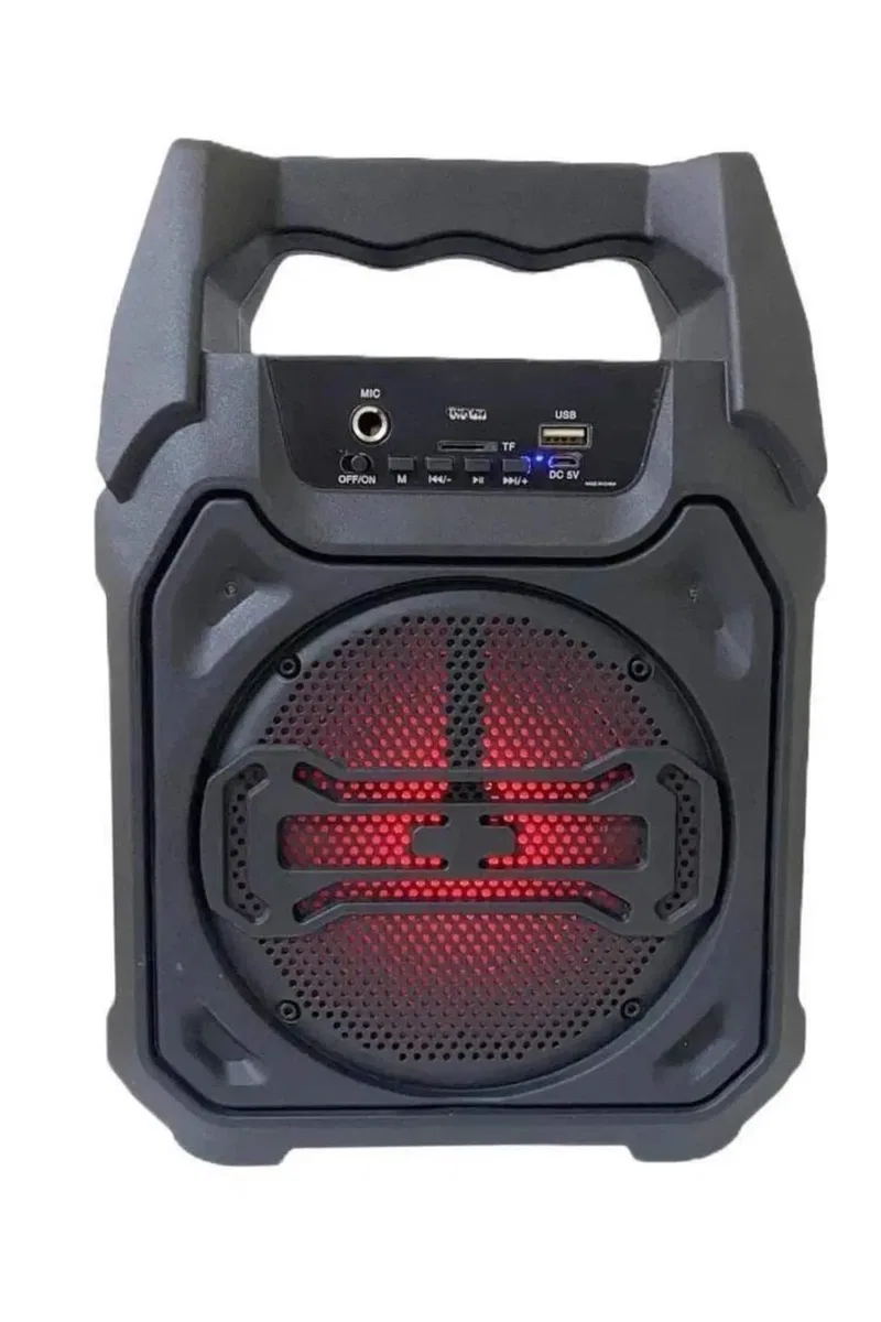 Bluetooth Hoparlör Led Işıklı Taşınabilir Kablosuz Speaker Uzun Pil Ömrü görsel 5