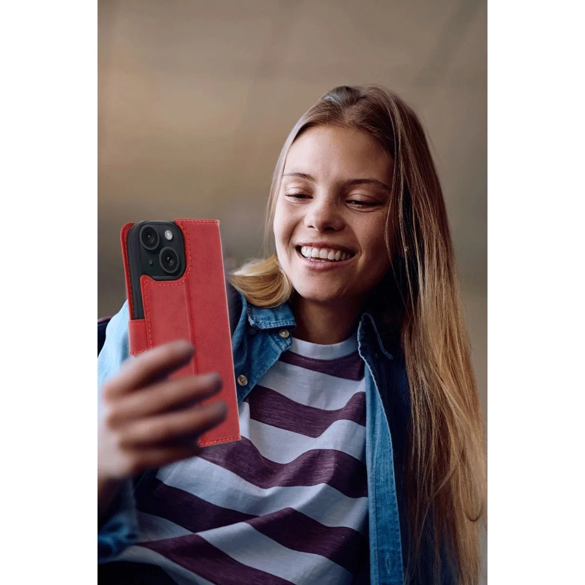 Apple İphone 15 Trend S Plus Kapaklı Kılıf - Lacivert görsel 3