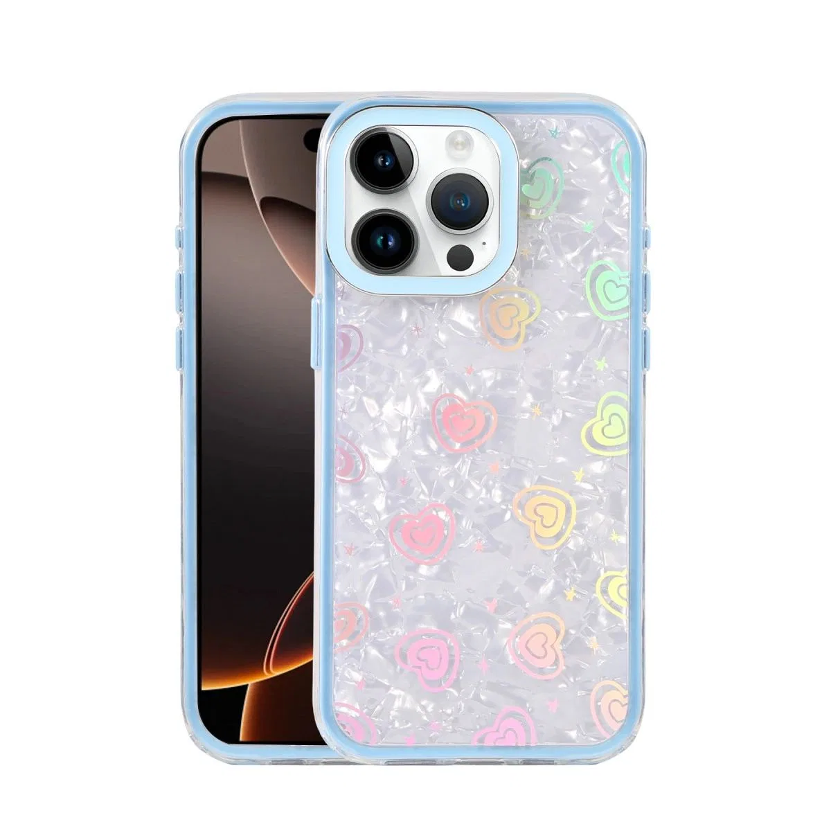 Apple İphone 16 Pro Lumi Desenli Kapak - Mavi