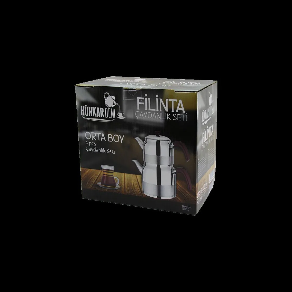 Orta Boy Çelik Çaydanlık Seti (Çift Kapaklı, Süzgeçli) 1. 25L/2. 25L görsel 2
