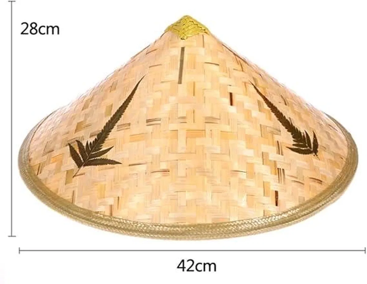 Naturel Renk Cambodia Kamboçyalı Vietnam Şapkası Pvc Hasır görsel 3