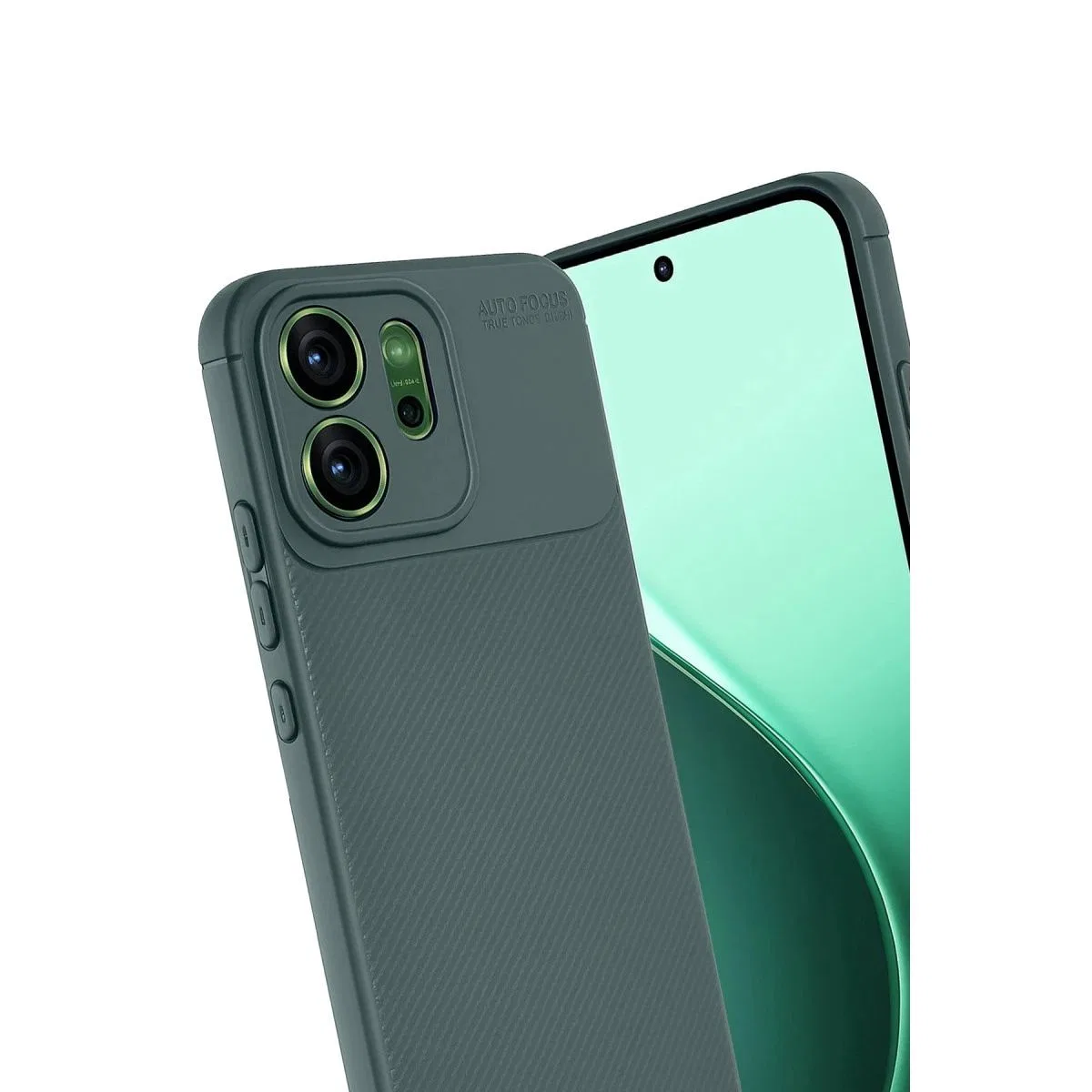 Oppo Reno 14f Auto Focus Karbon Kapak - Koyu Yeşil görsel 3