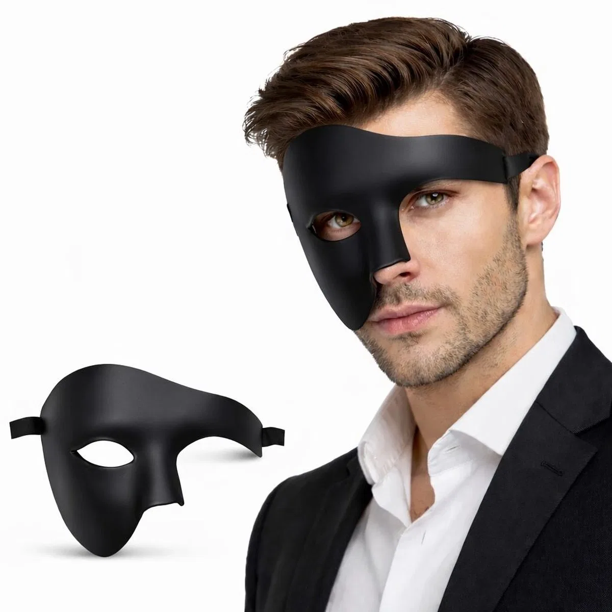 Siyah Yarım Erkek Maske – Phantom Parti Balo Maskesi