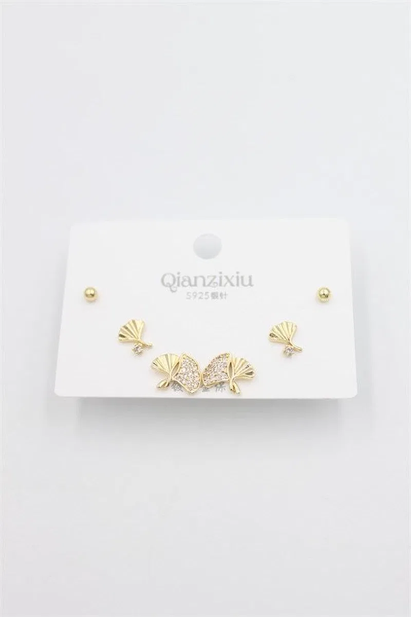 Çoklu Set Küpe - Altın