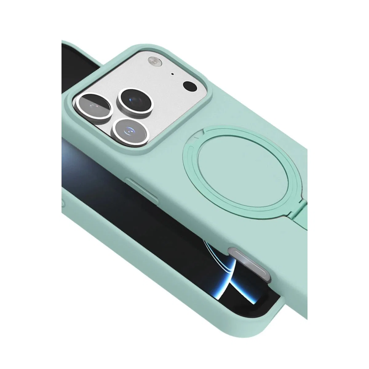 Apple İphone 17 Pro Regal Magsafe Standlı Kapak - Su Yeşili görsel 3