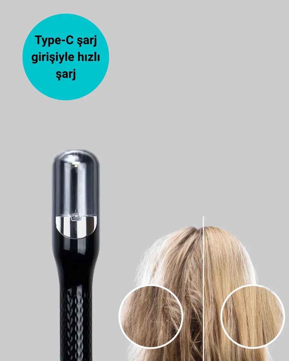 Kablosuz Şarjlı Saç Düzeltici Makine RH-6668 Ev Tipi Bakım Cihazı Yeni Nesil görsel 3