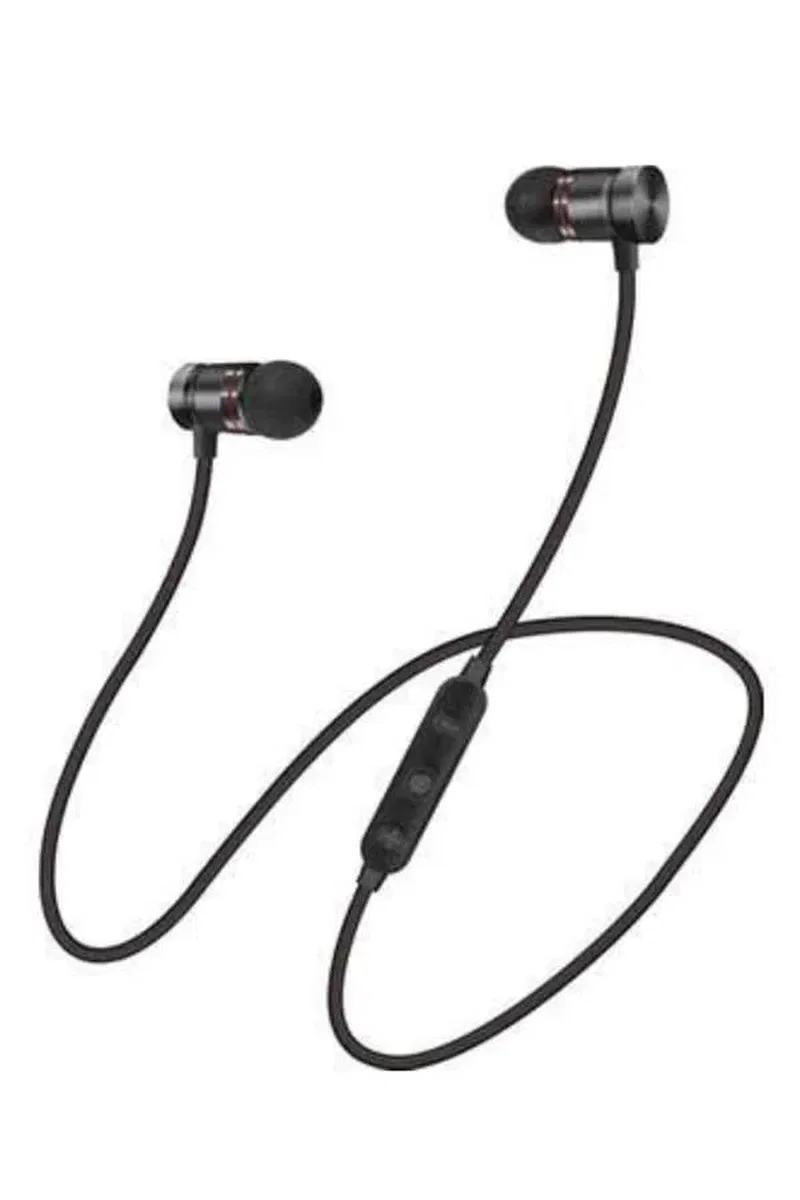 Sports Mıknatıslı Siyah Bluetooth Kulaklık Kablolu Uzun Pil Ömrü görsel 4