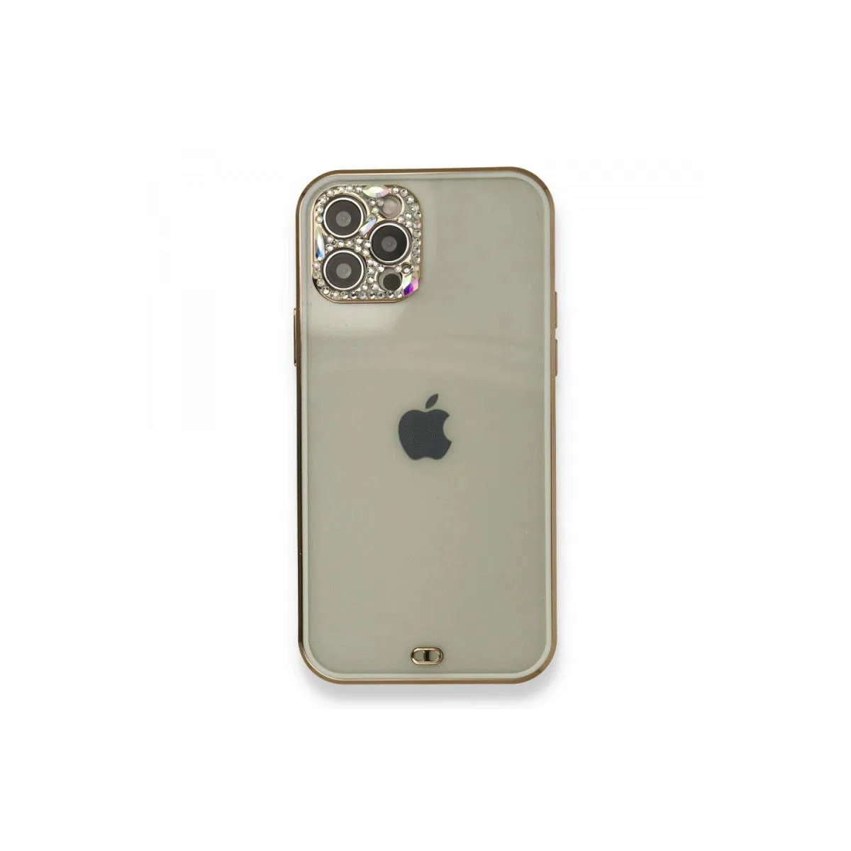 Apple İphone 12 Pro Kılıf Liva Taşlı Silikon - Beyaz