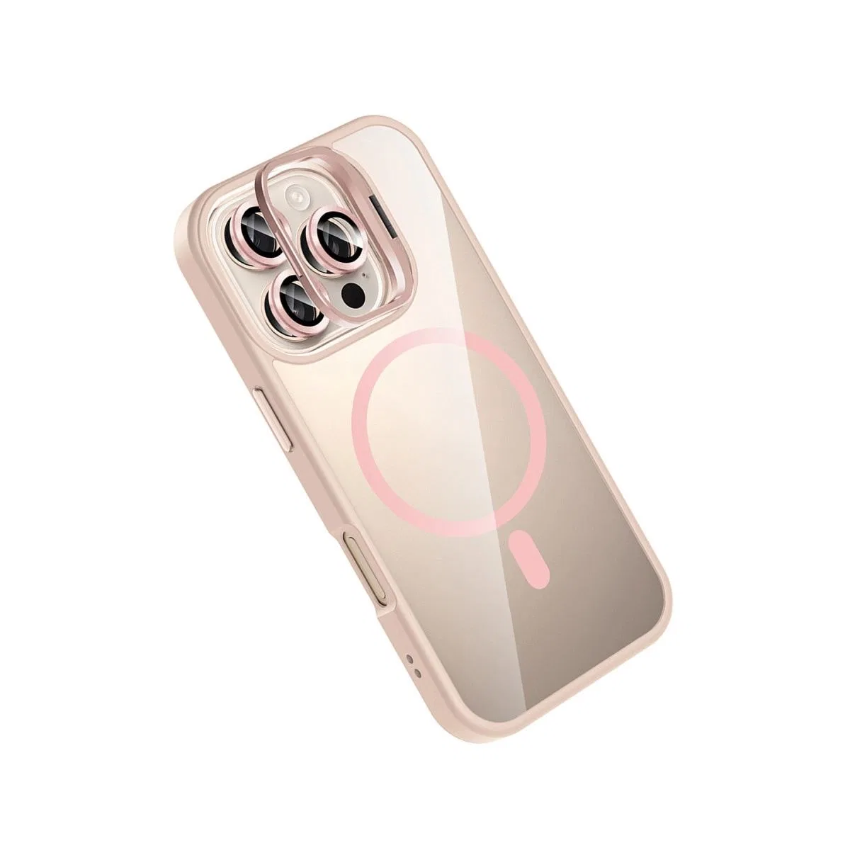 Joko Apple İphone 16 Pro Remim Lensli Magsafe Standlı Kapak - Pembe görsel 3