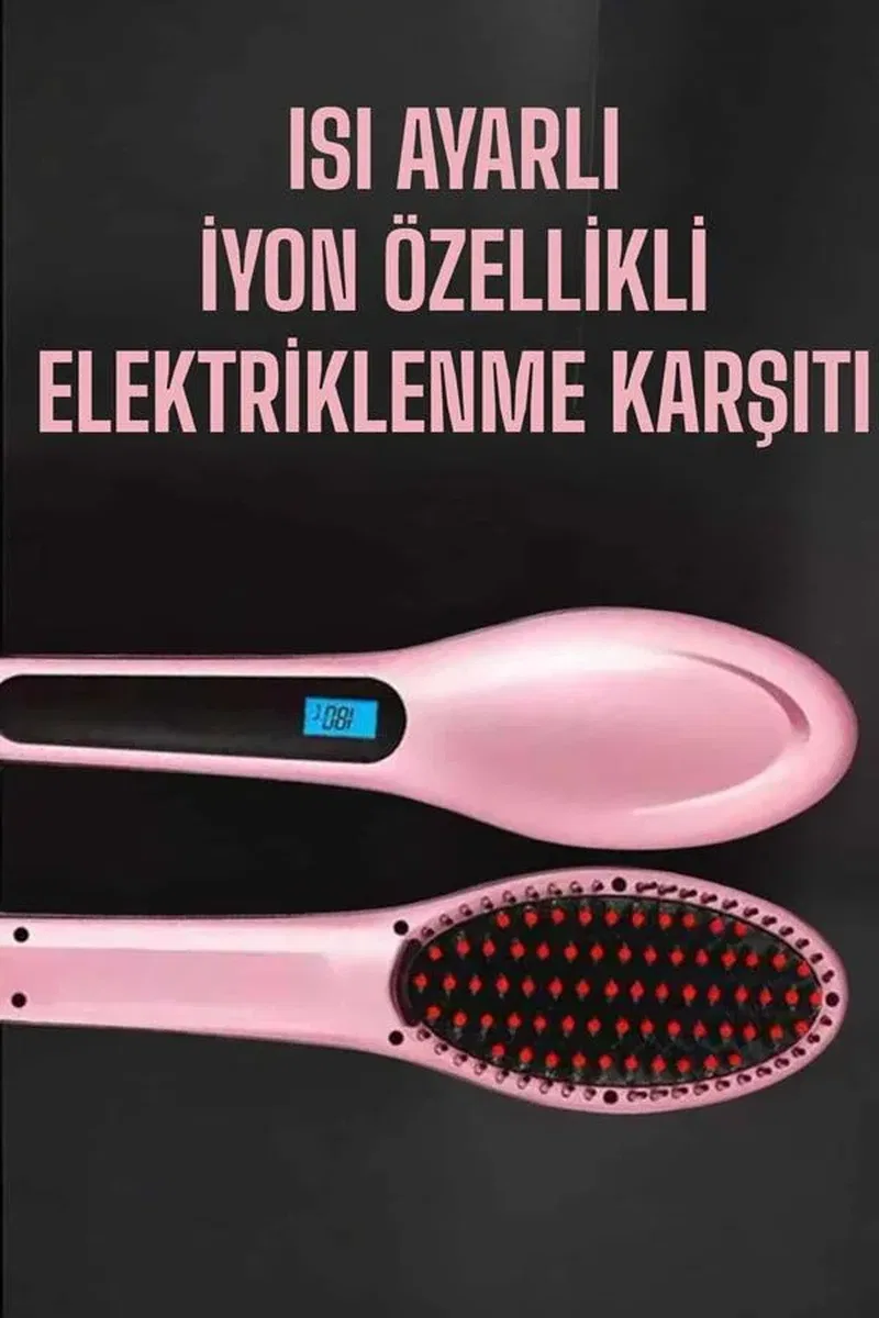 Fön Tarağı Saç Düzleştirici Sıkı Dişli Isı Ayarlı Elektriklenme Karşıtı görsel 2