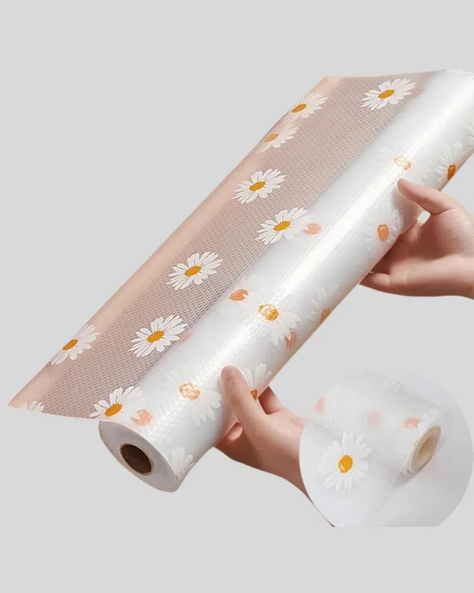 10 Metre Papatya Desenli Kolay Temizlenebilir Çekmece Matı görsel 2