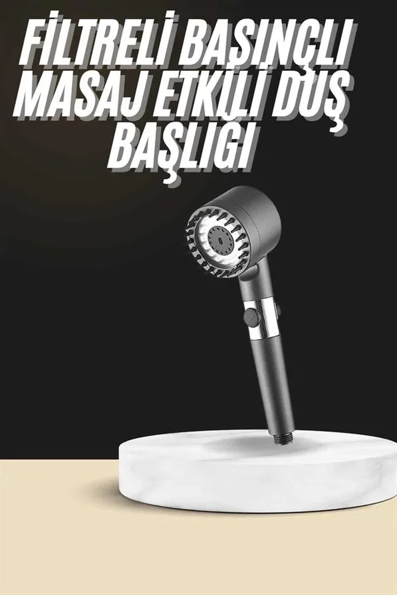 Duş Başlığı Profesyonel Masaj Başlıklı 3 Modlu Yeni Nesil Masaj Uçlu Su Tasarruflu görsel 2