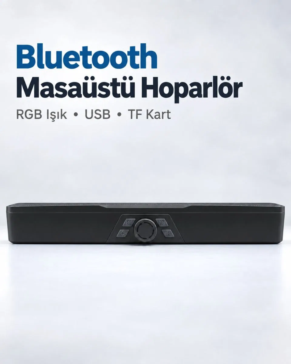Döner Kontrol Düğmeli Rgb Işıklı Bluetooth 5. 4 Hoparlör Type C Şarj Girişli Siyah
