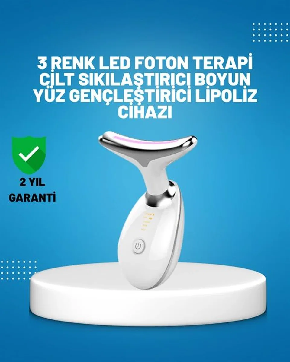 3 Modlu Boyun Ve Yüz Bakım Cihazı – Ems, Temizleme, Sıcak Masaj Ve Renkli Işık Terapi Özellikli