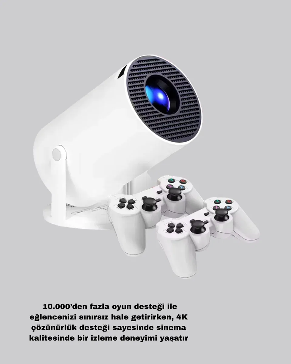 Taşınabilir Projeksiyon Cihazı 4K Destekli Wi-Fi Kablosuz Ekran Yansıtma görsel 5