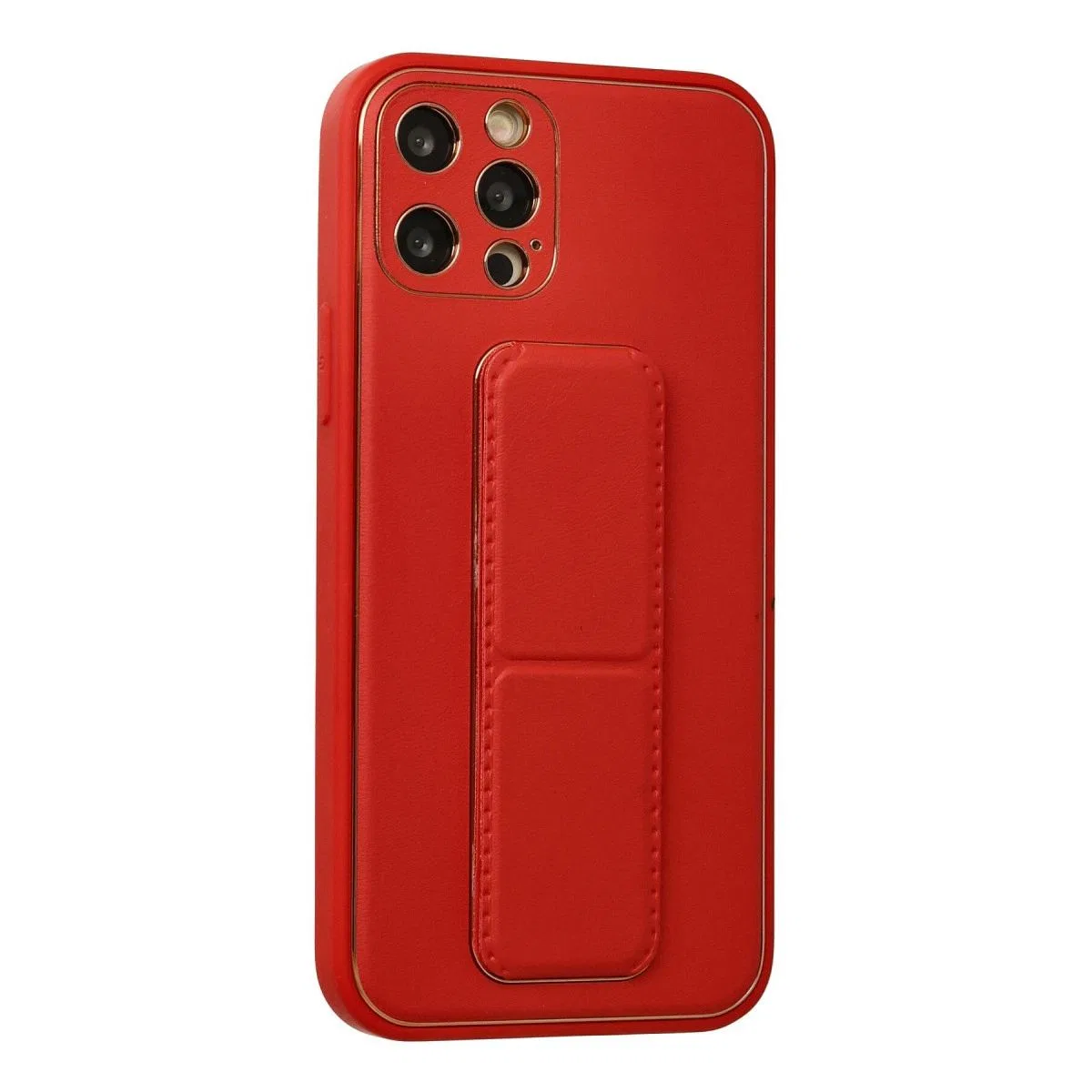 Apple İphone 12 Pro Kılıf Coco Deri Standlı Kapak - Kırmızı görsel 2