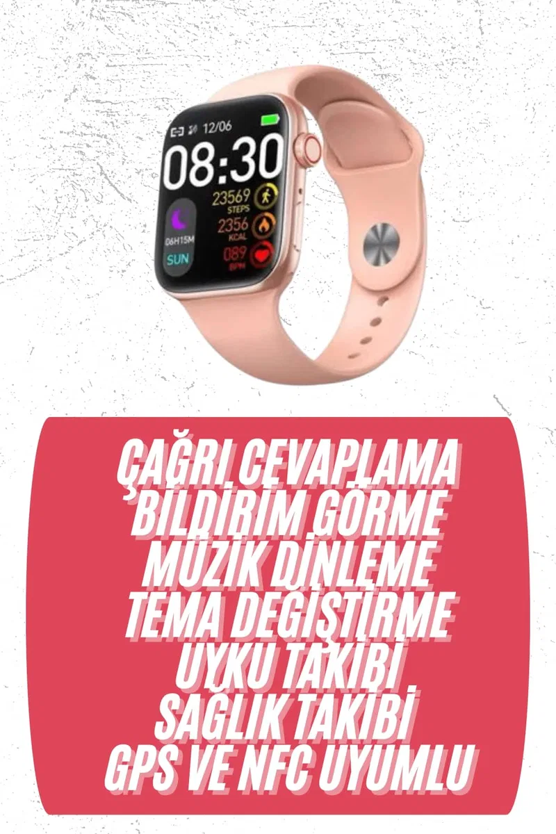 Akıllı Saat Bluetooth Bağlantılı Bluetooth Arama ve Sosyal Medya Bildirim Destekli görsel 2