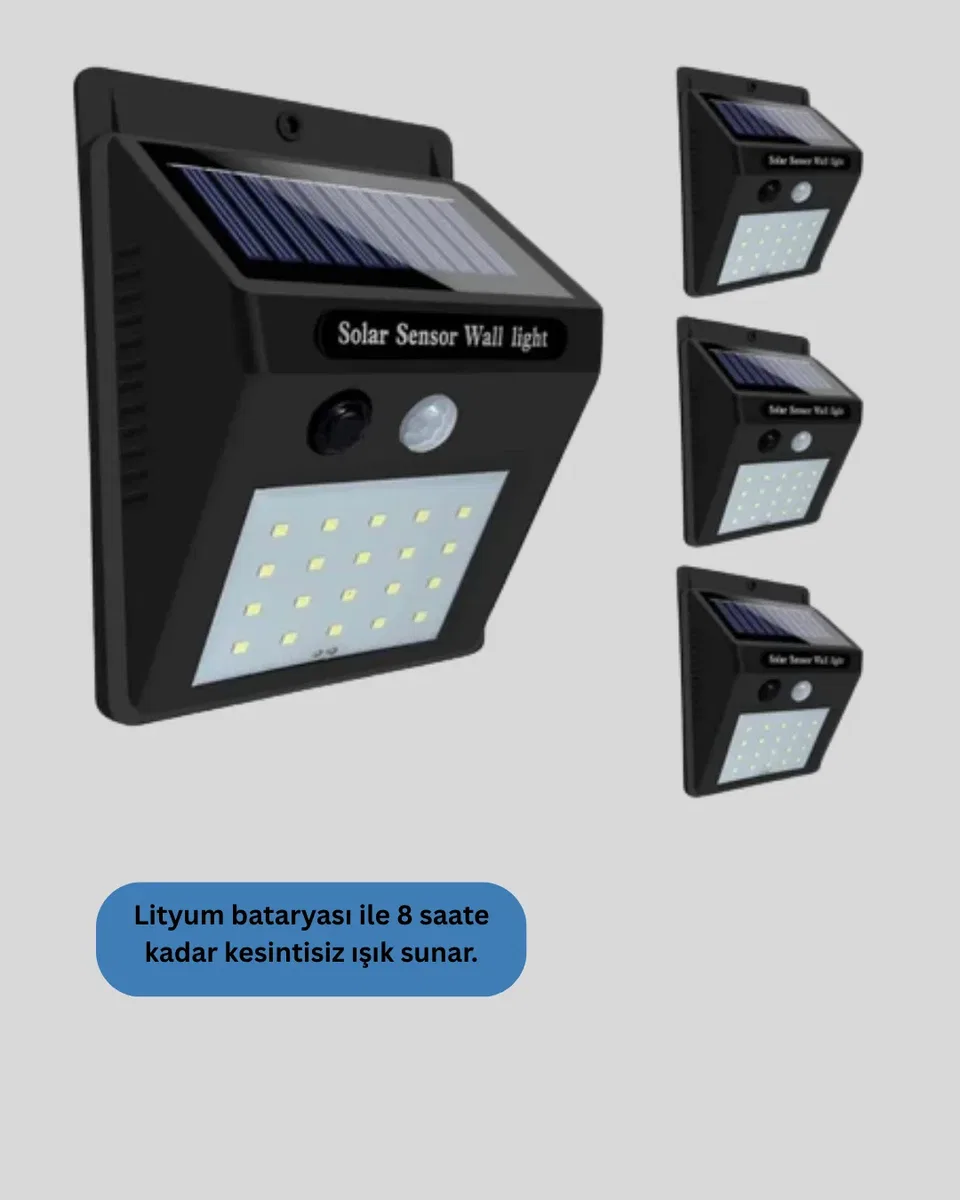Hareket Algılamalı Solar LED Güvenlik Lambası Yeni Nesil görsel 4