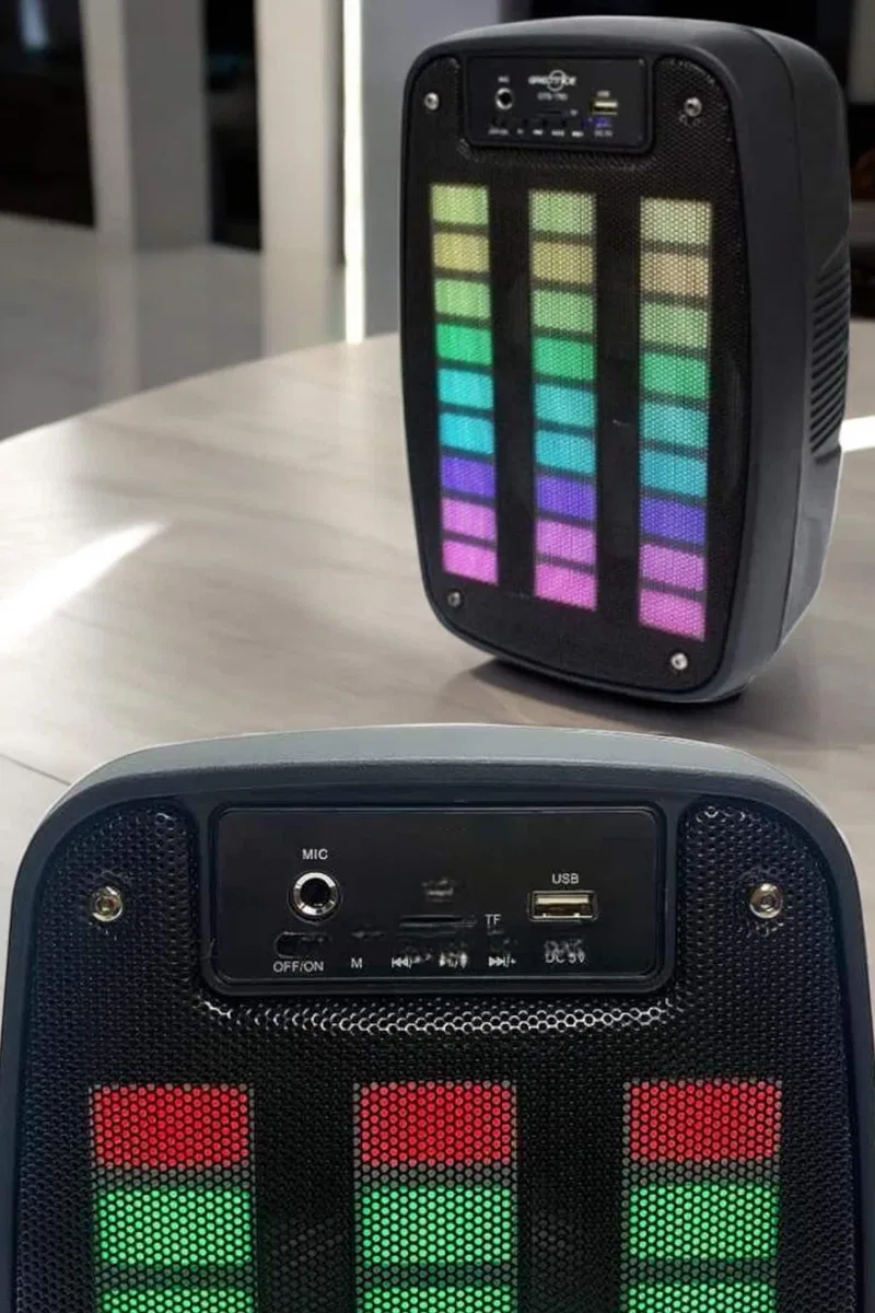 Bluetooth Hoparlör RGB Işıklı USB SD Kart Girişli Taşınabilir görsel 2