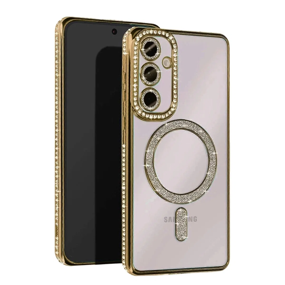 Samsung Galaxy A17 5g Joke Simli Magneticsafe Kılıf - Gold