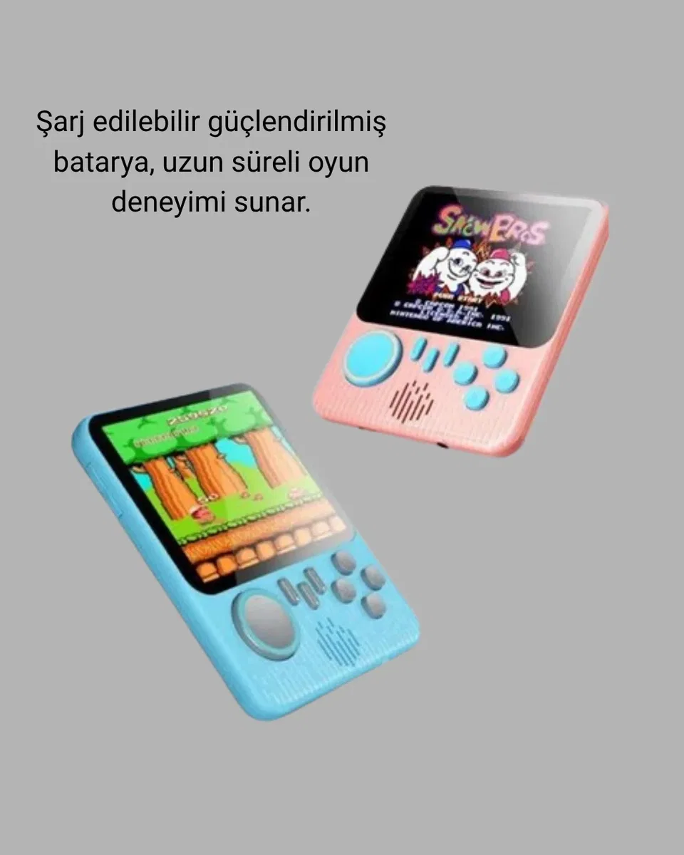 666 Oyunlu Retro Mini Oyun Konsolu – 3. 5" LCD Ekran ve Çift Kişilik Oyun görsel 3