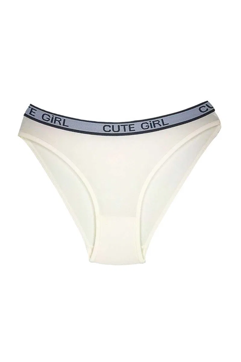10 Adet Beli Yazılı Pamuklu Kalın Lastik Kadın Slip Külot görsel 2