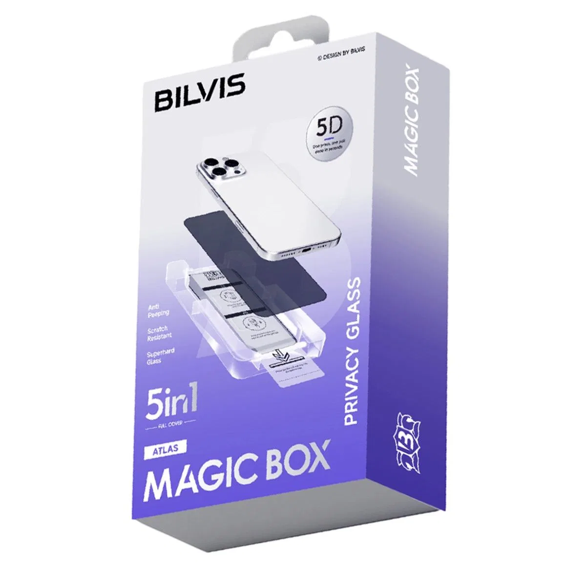 Apple İphone 17 Air Bilvis 5in1 5d Magic Hayalet Cam Ekran Koruyucu - Siyah