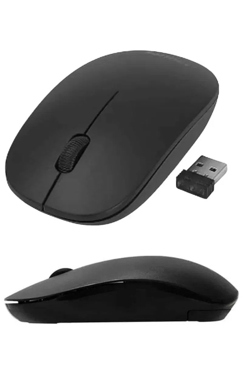 Kablosuz Bağlantı Yüksek Hassasiyetli Kablosuz Wireless Siyah Mouse görsel 4