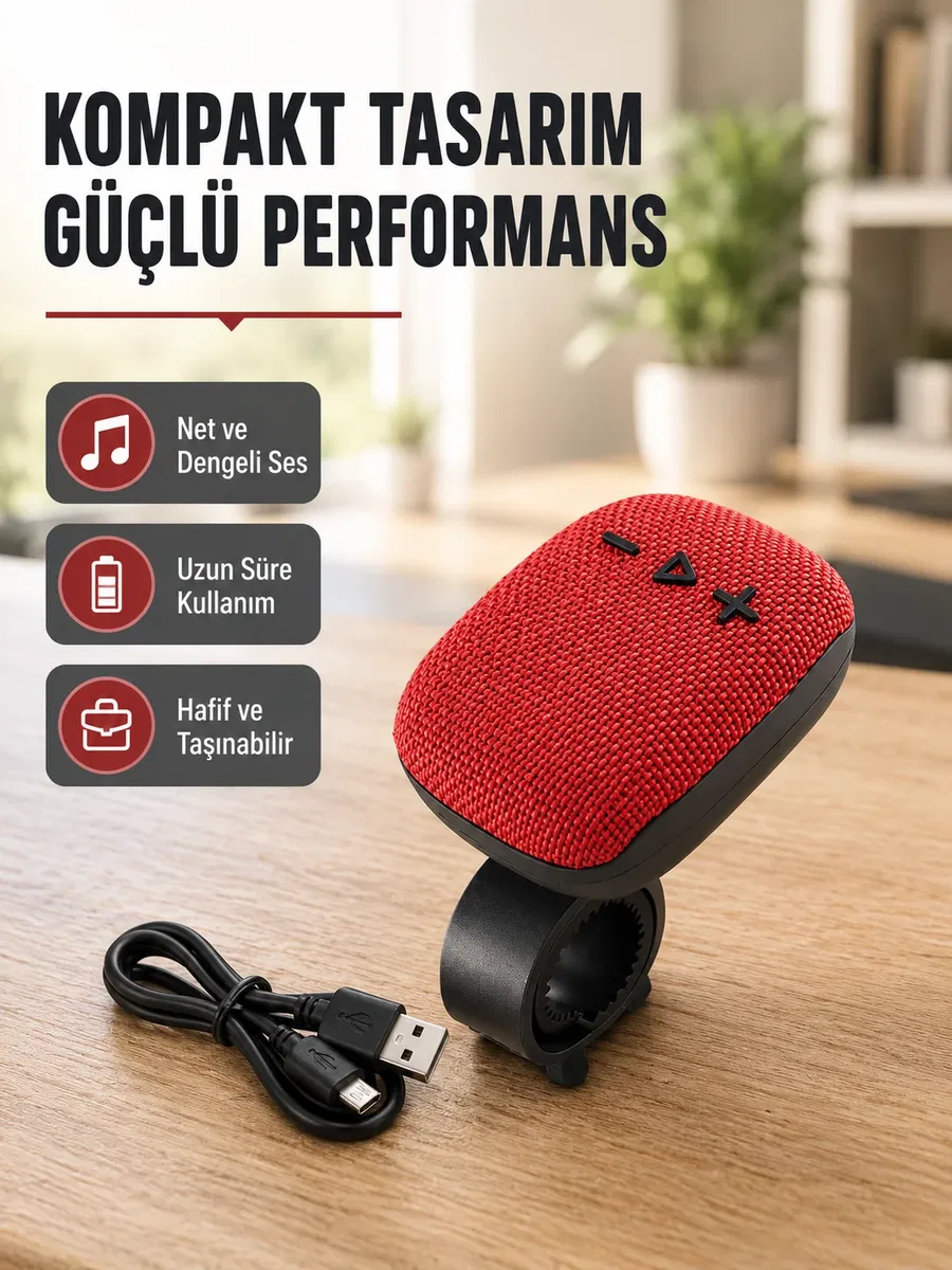 Bluetooth 5. 1 Kablosuz Hoparlör – Güçlü Bas, FM Radyo ve Çoklu Giriş Destekli