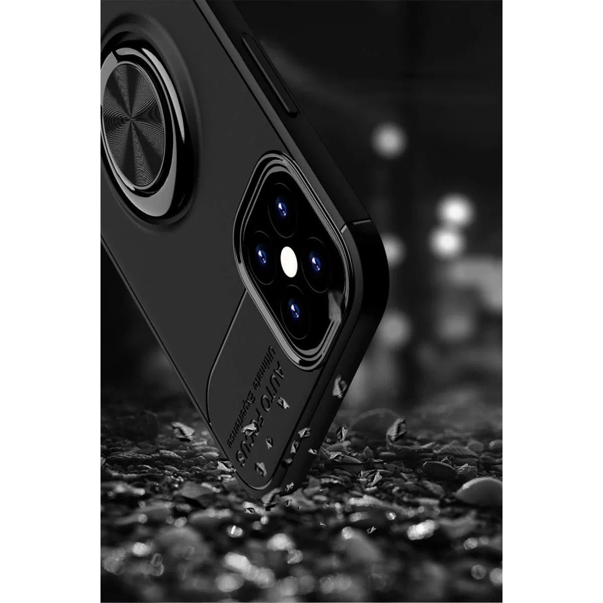 Apple İphone 12 Mini Kılıf Range Yüzüklü Silikon - Siyah-kırmızı görsel 6