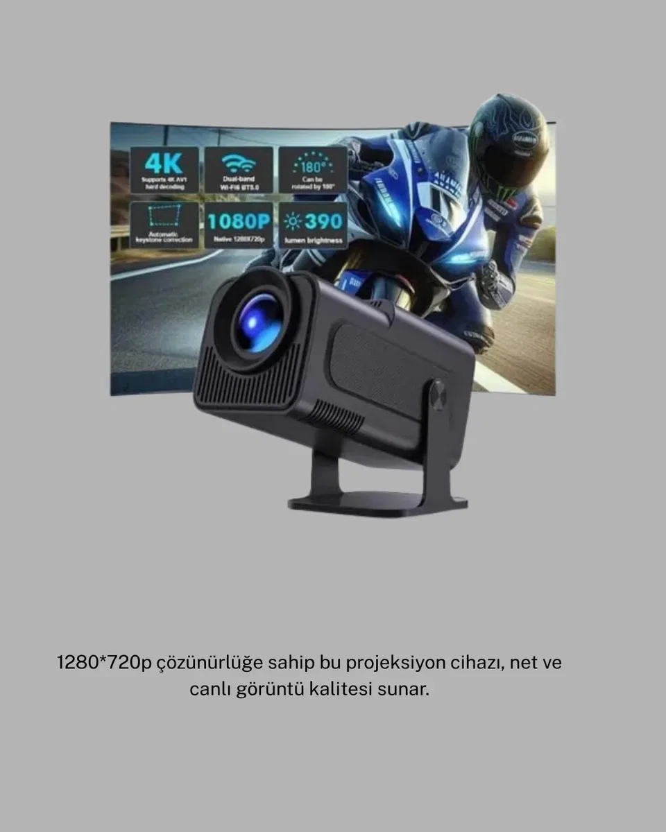 Android Projeksiyon Game Box – 1280x720p HD Çözünürlük, Bluetooth, HDMI ve USB Girişli görsel 4